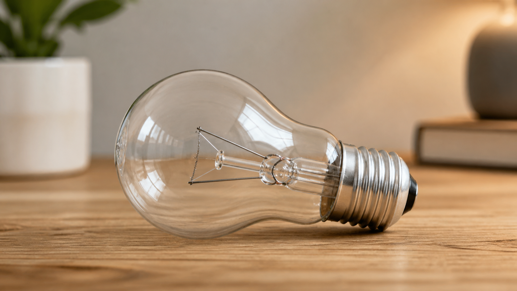Gloeilamp E27 60W Standaard Helder incandescent light bulb with warm glow in vintage fixture