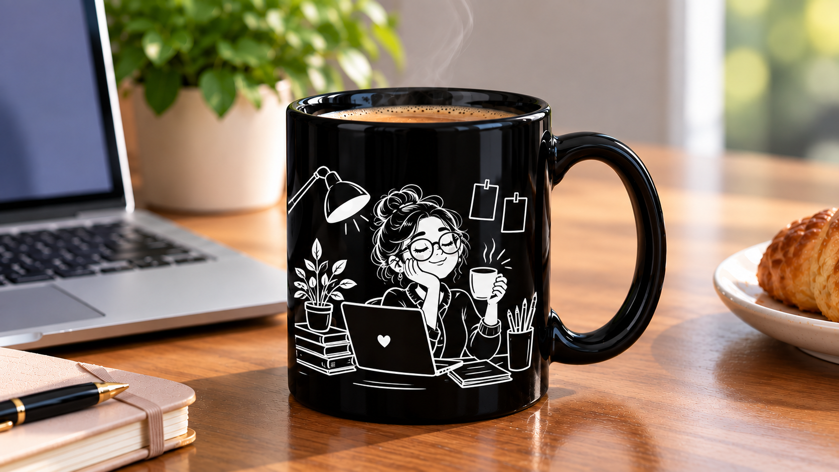 Trabajar Mug black ceramic coffee mug with humorous Spanish work quote for office desks and everyday coffee breaks