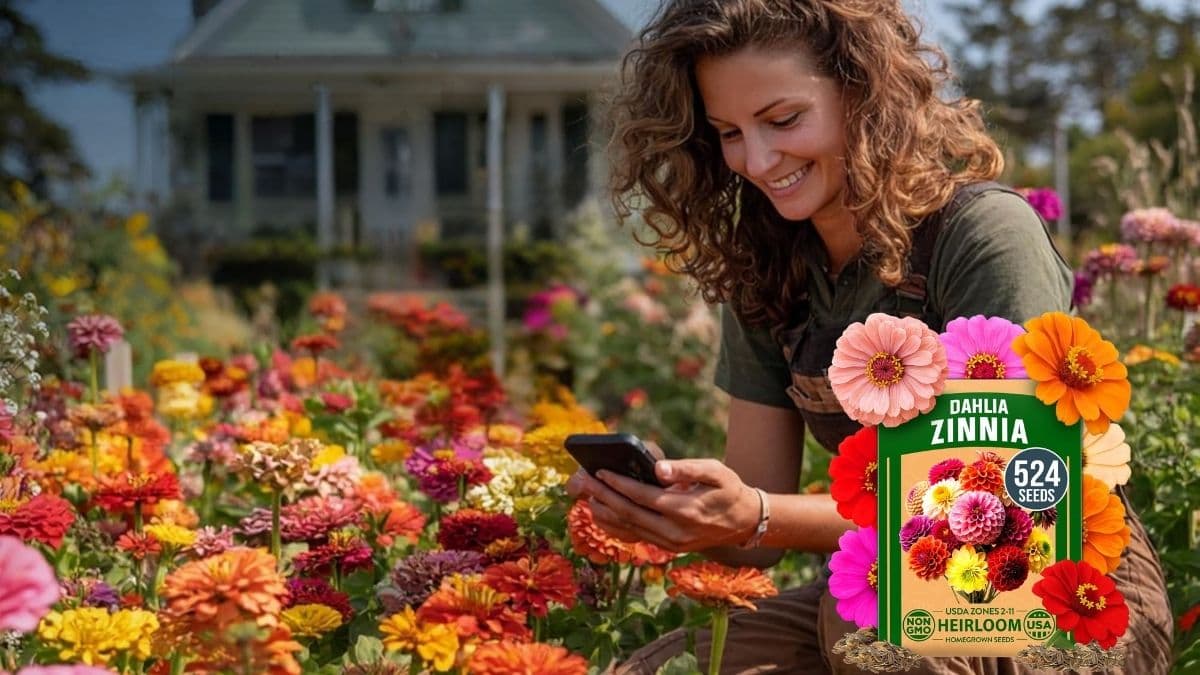 HOME GROWN Zinnia Dahlia Seeds Pack