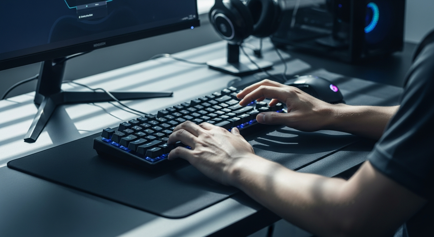 MonsGeek M1 V5 HE magnetic keyboard with RGB lighting and aluminum case design