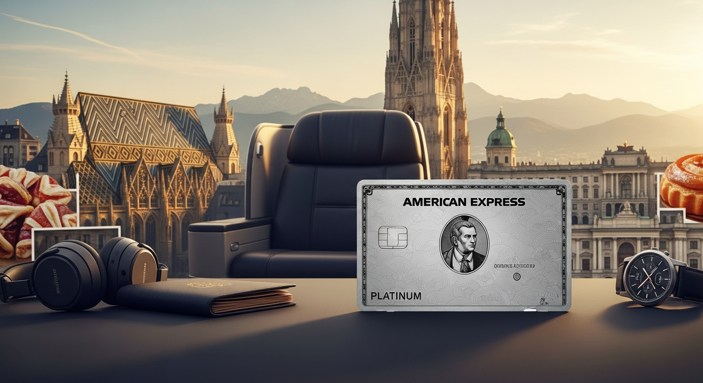 American Express Platinum Card Austria metal credit card with luxury travel benefits and airport lounge access