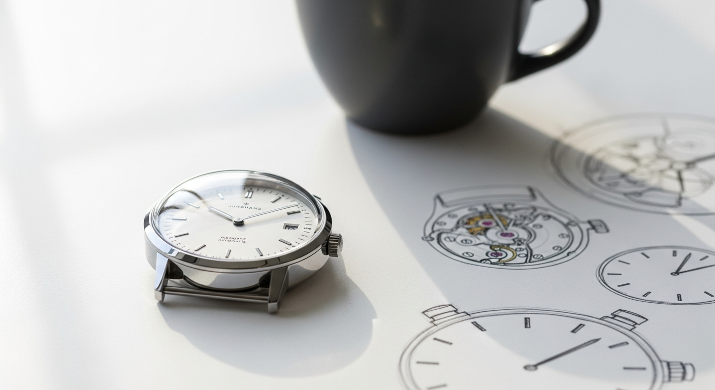 Junghans Max Bill Automatic Bauhaus Watch with minimalist dial and stainless steel case