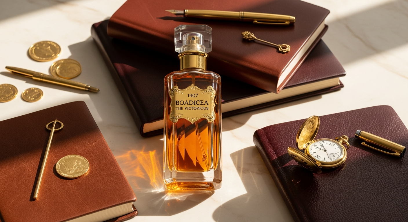 Boadicea The Victorious 1907 Eau de Parfum luxury fragrance bottle with woody spicy notes