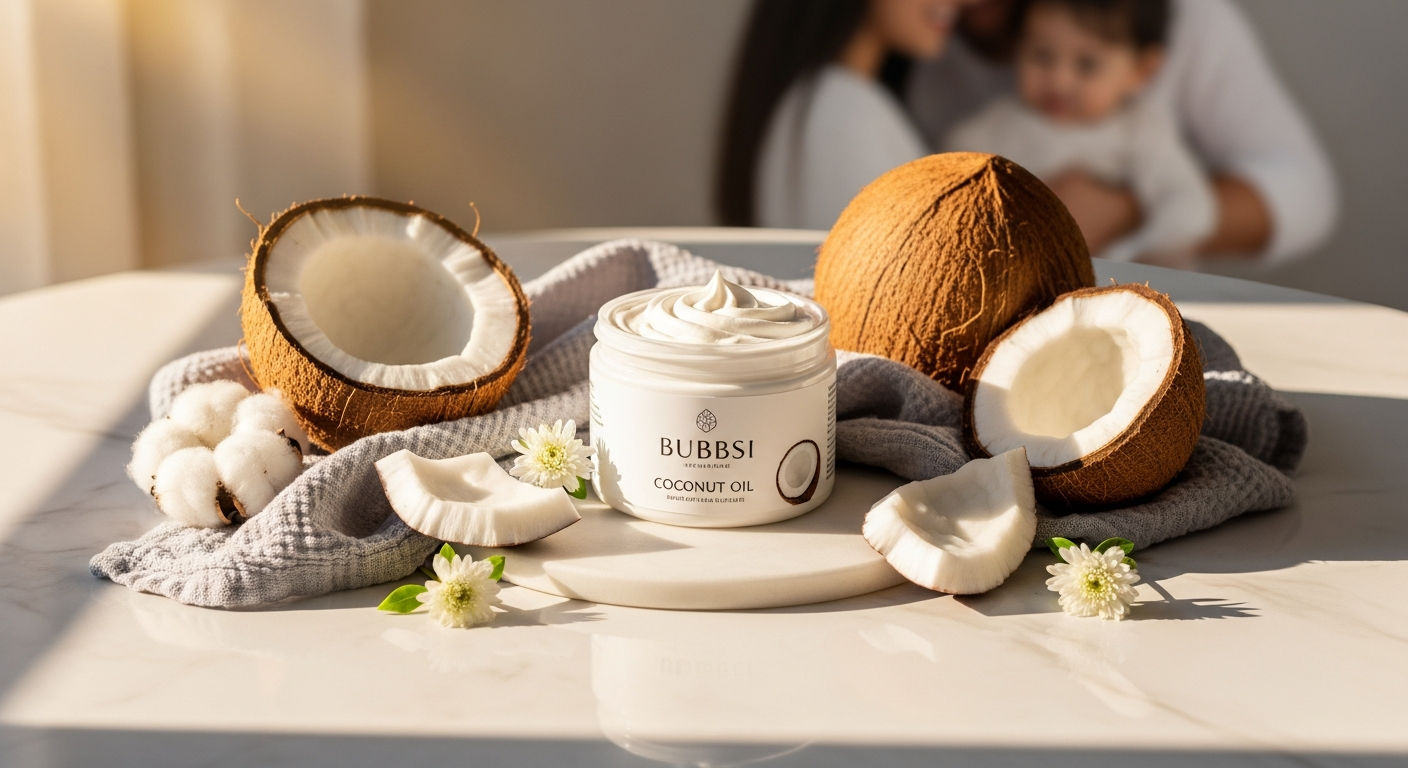 Bubbsi Whipped Coconut Oil Body Cream in animal-shaped silicone bottle with natural ingredients