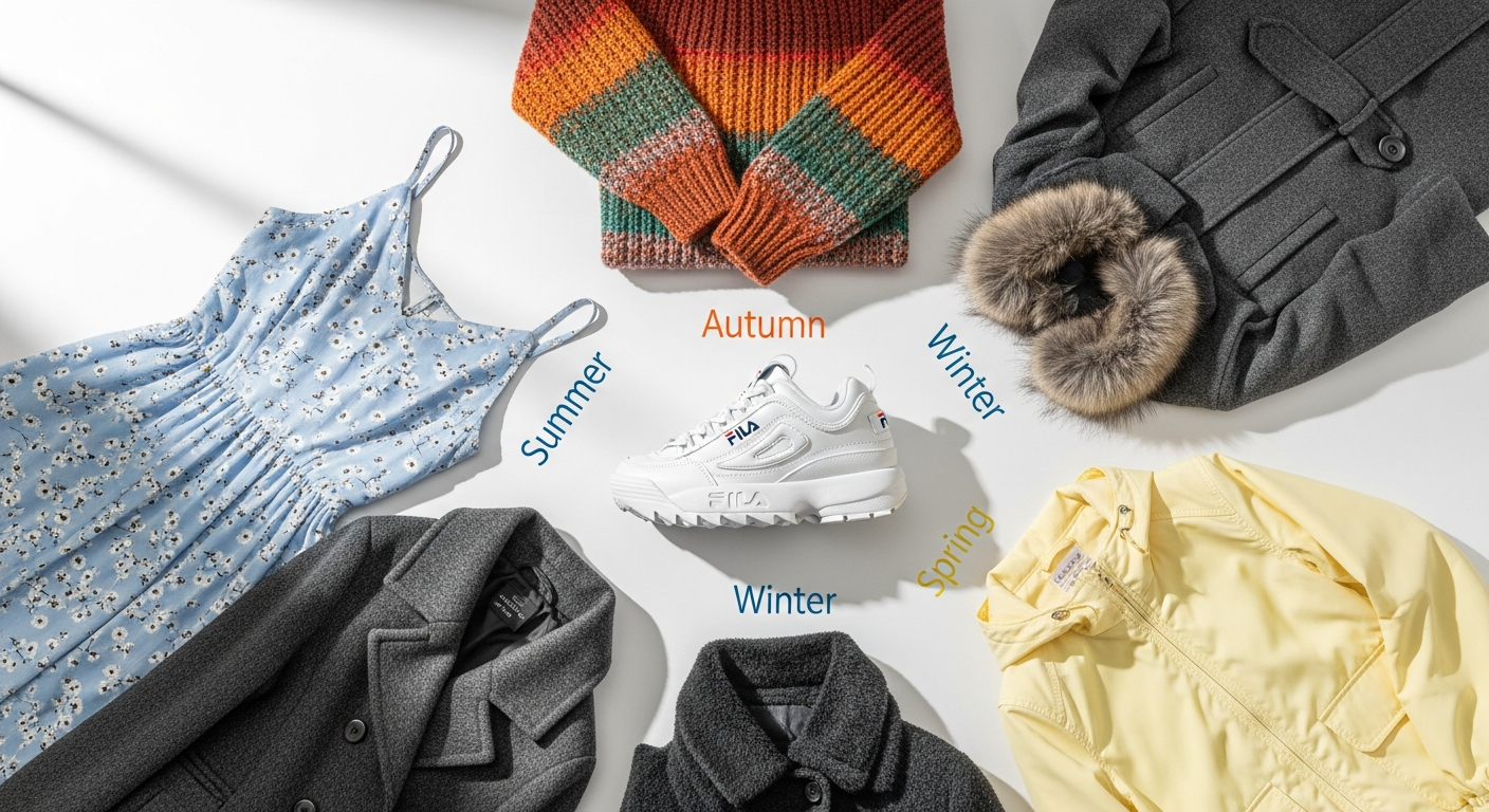 Fila Disruptor II chunky sneakers styled with various seasonal outfits and fashion combinations