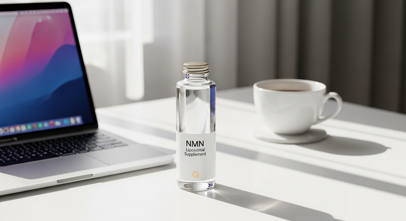 GenuinePurity Liposomal NMN supplement bottle with cellular anti-aging support formula