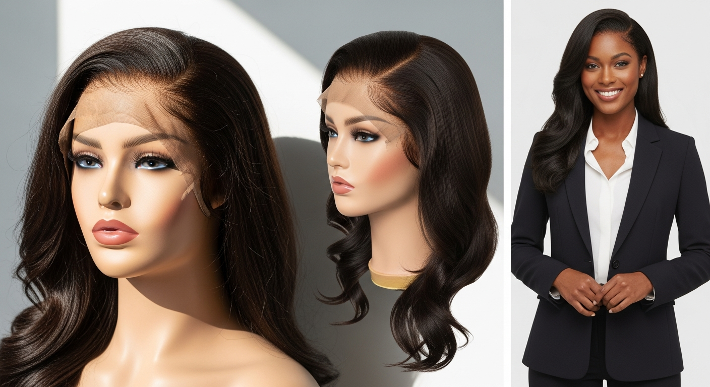 ISEE HAIR M-Cap Wear Go Glueless HD Lace Wig displayed on mannequin head showing pre-plucked hairline and natural appearance