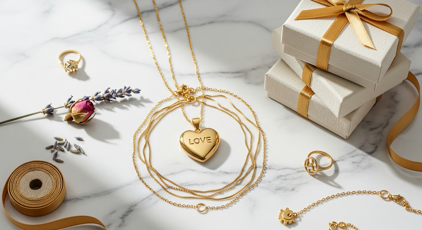 Jane Win LOVE Full-Heart Pendant sterling silver and gold plating luxury jewelry
