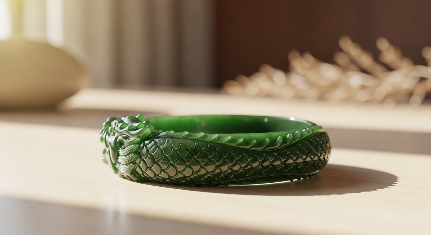 Untamed Spirit Jade Dragon Feng Shui Bracelet with gold-plated dragon charm and genuine jade stones