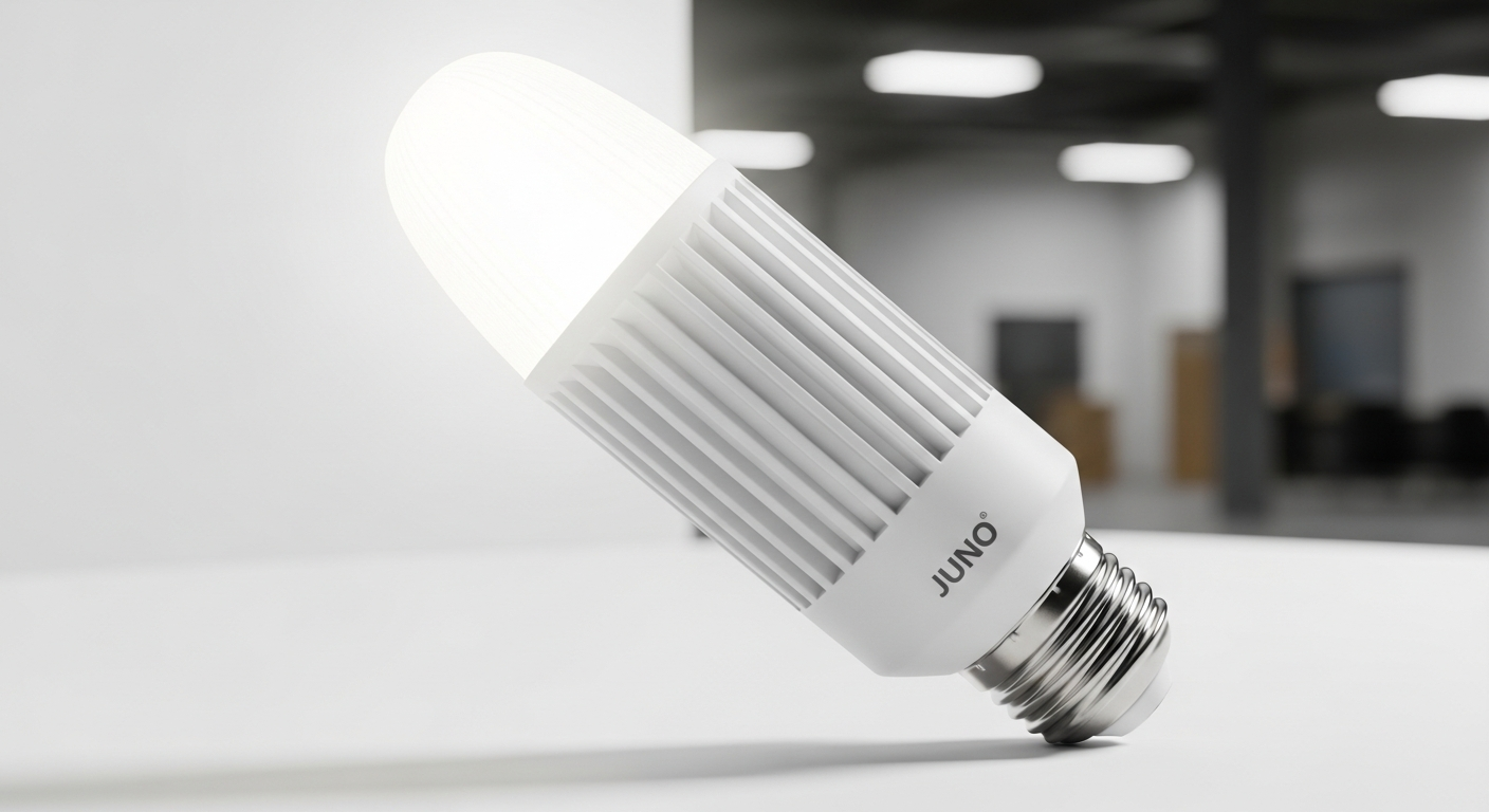 JUNO LED 27W E27 4000K Corn Lamp with cylindrical design and multiple LED emitters for commercial lighting