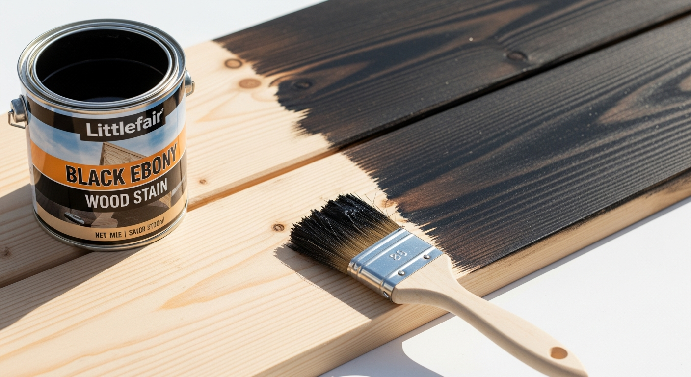 Black Ebony Wood Stain applied to wooden furniture showing rich dark finish and enhanced grain detail