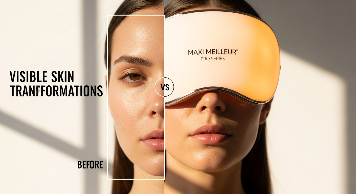 Maxi Meilleur Pro Series LED Gezichtsmasker with 368 LEDs and multi-wavelength light therapy technology for professional skincare
