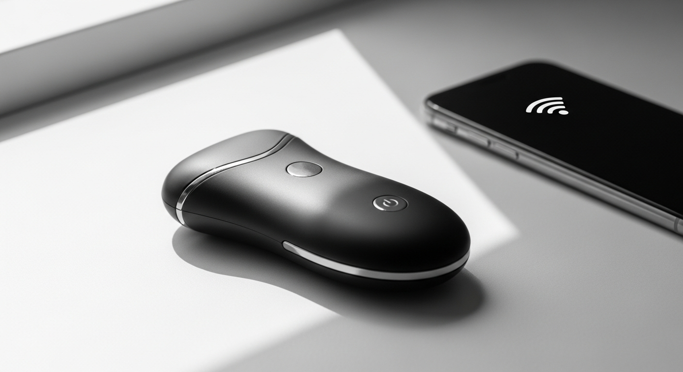The Handy 2 interactive male stroker with wireless connectivity and VR sync capabilities displayed