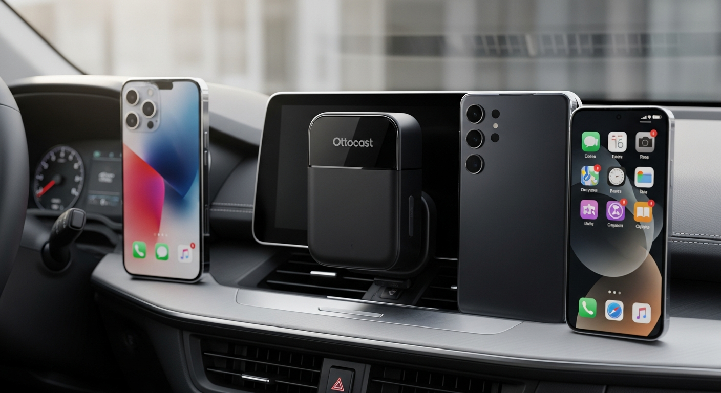 Ottocast Mini Cube 3.0 wireless CarPlay Android Auto adapter thumb-sized device