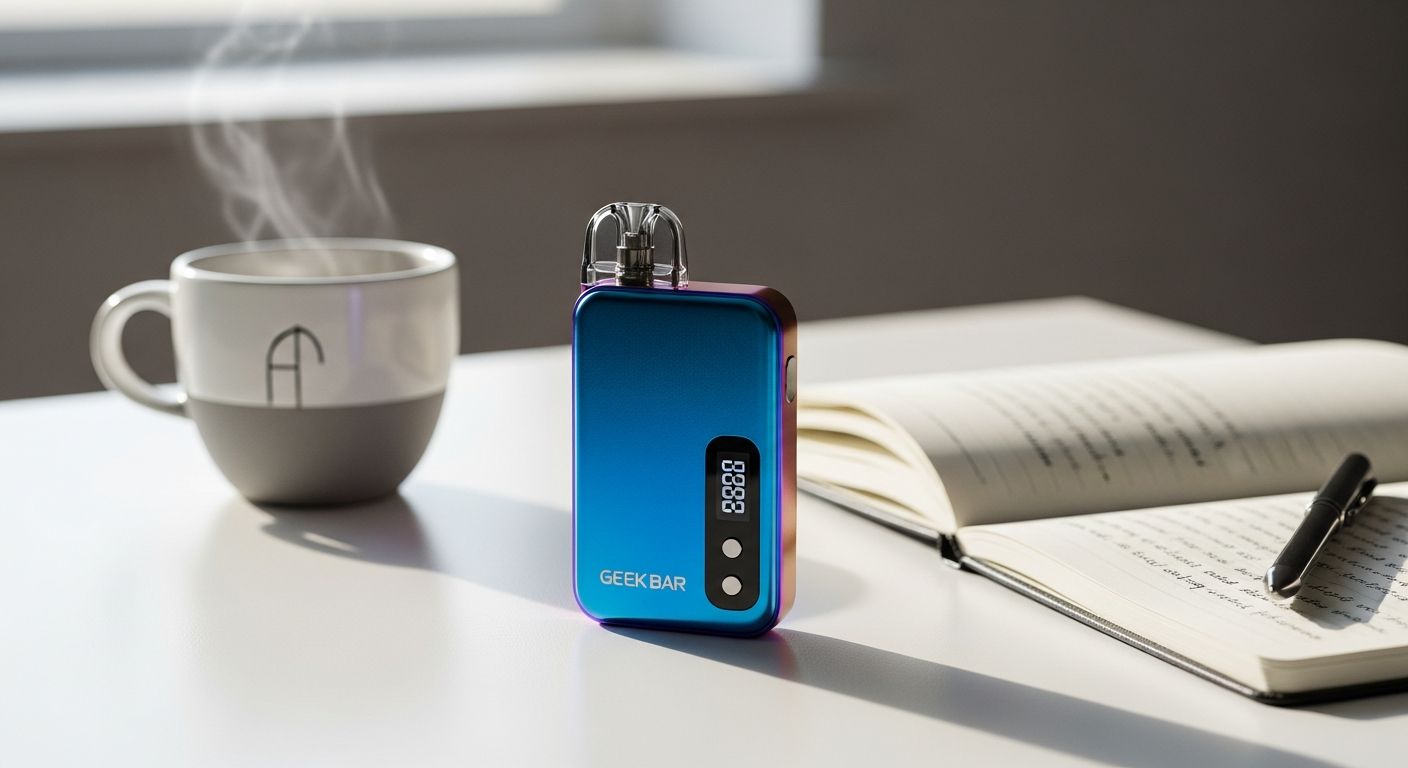 Geek Bar Pulse X 25000 puffs disposable vape device with colorful flavor options displayed