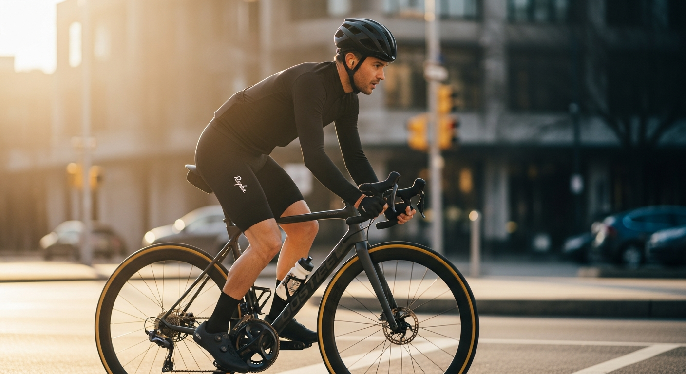 Rapha Core Jersey displayed on cyclist during comfortable everyday ride