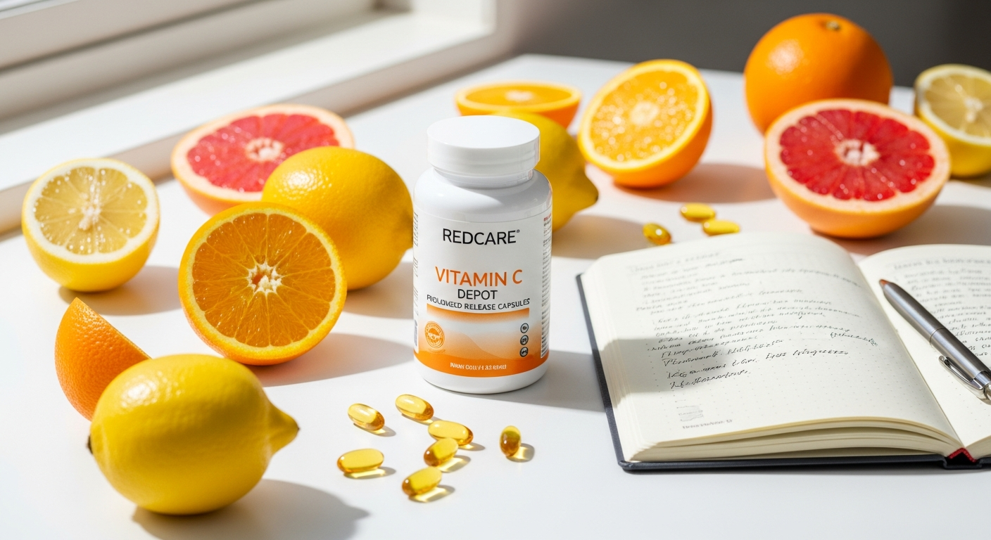 Redcare Vitamin C Depot prolonged release capsules with citrus bioflavonoids for sustained immune wellness support