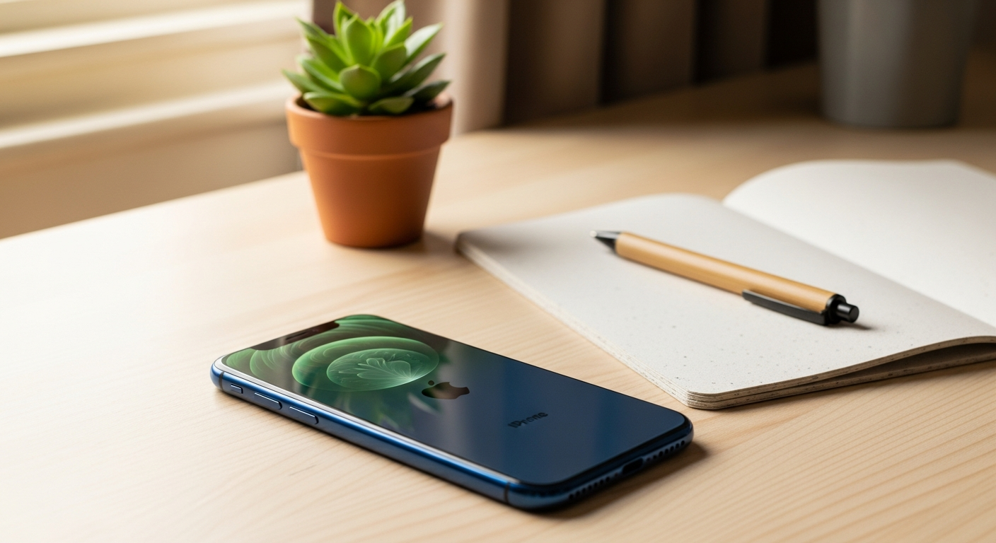 Refurbished iPhone 12 smartphone displaying Super Retina XDR display with A14 Bionic chip performance