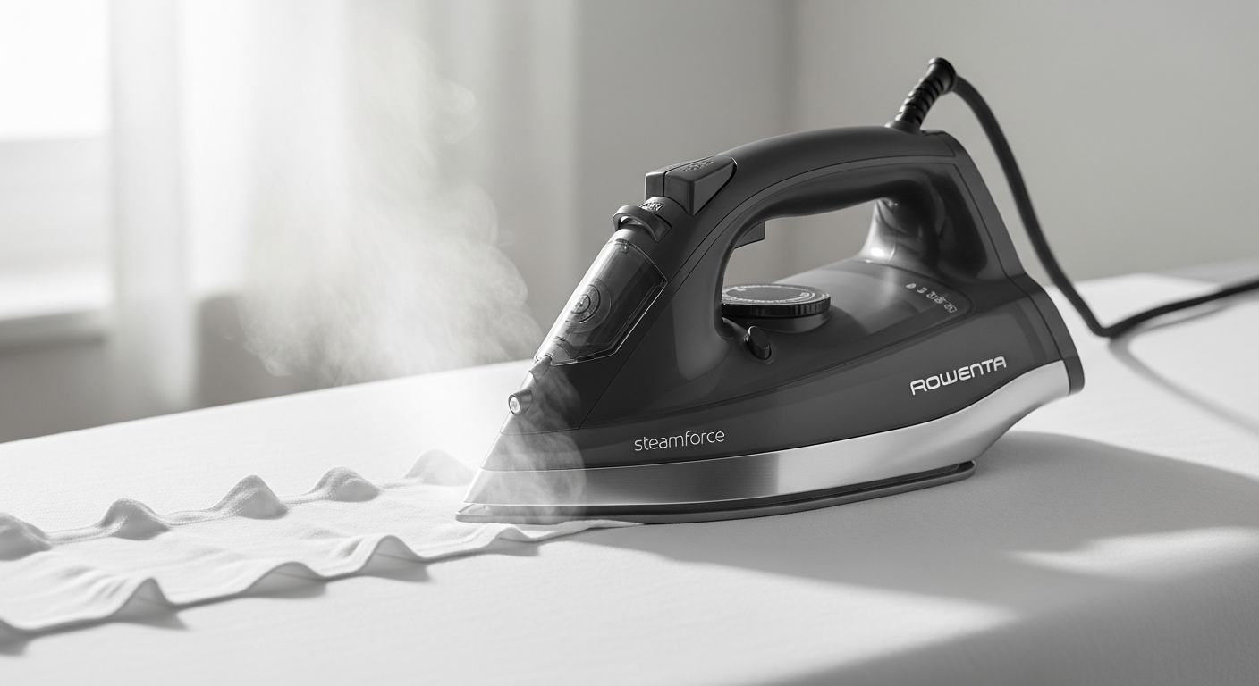 Rowenta Steamforce Iron with steam boost feature and stainless steel soleplate for professional wrinkle removal
