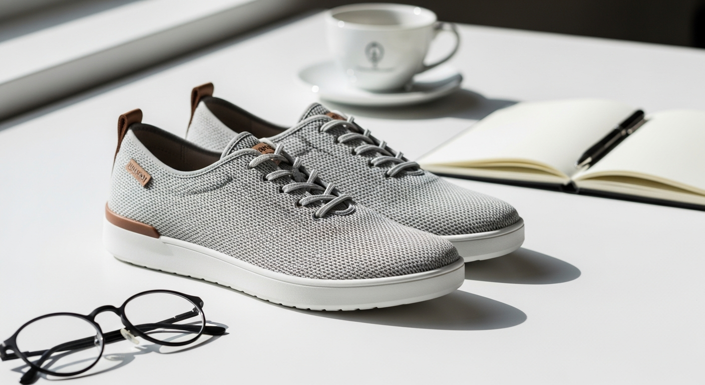 Nelson Casual Comfort Sneakers displayed on white background showing minimalist design and neutral colorway