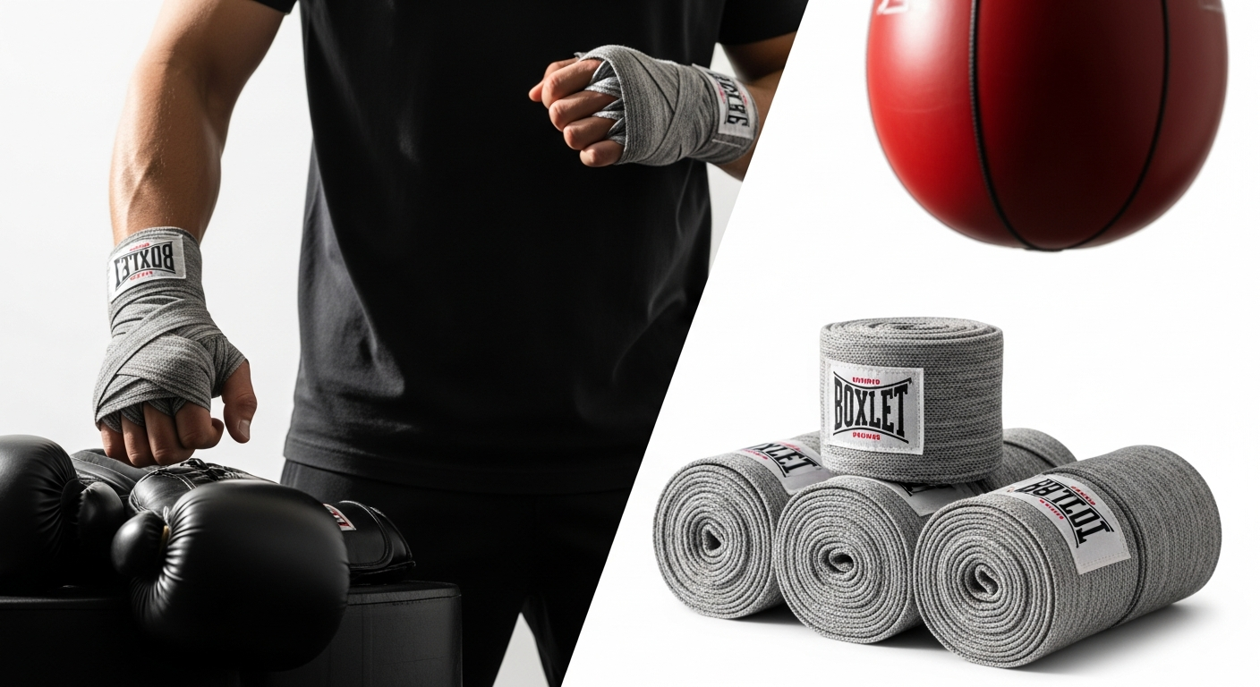 Professional white gauze boxing handwraps for training and sparring protection