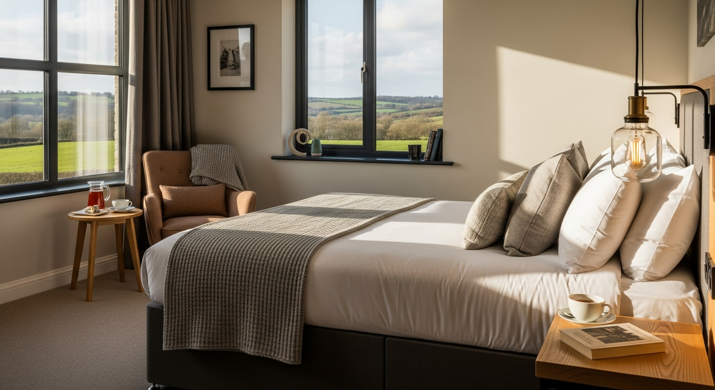 Village Hotels UK Weekend Edit staycation package featuring modern hotel room with gym and pool facilities