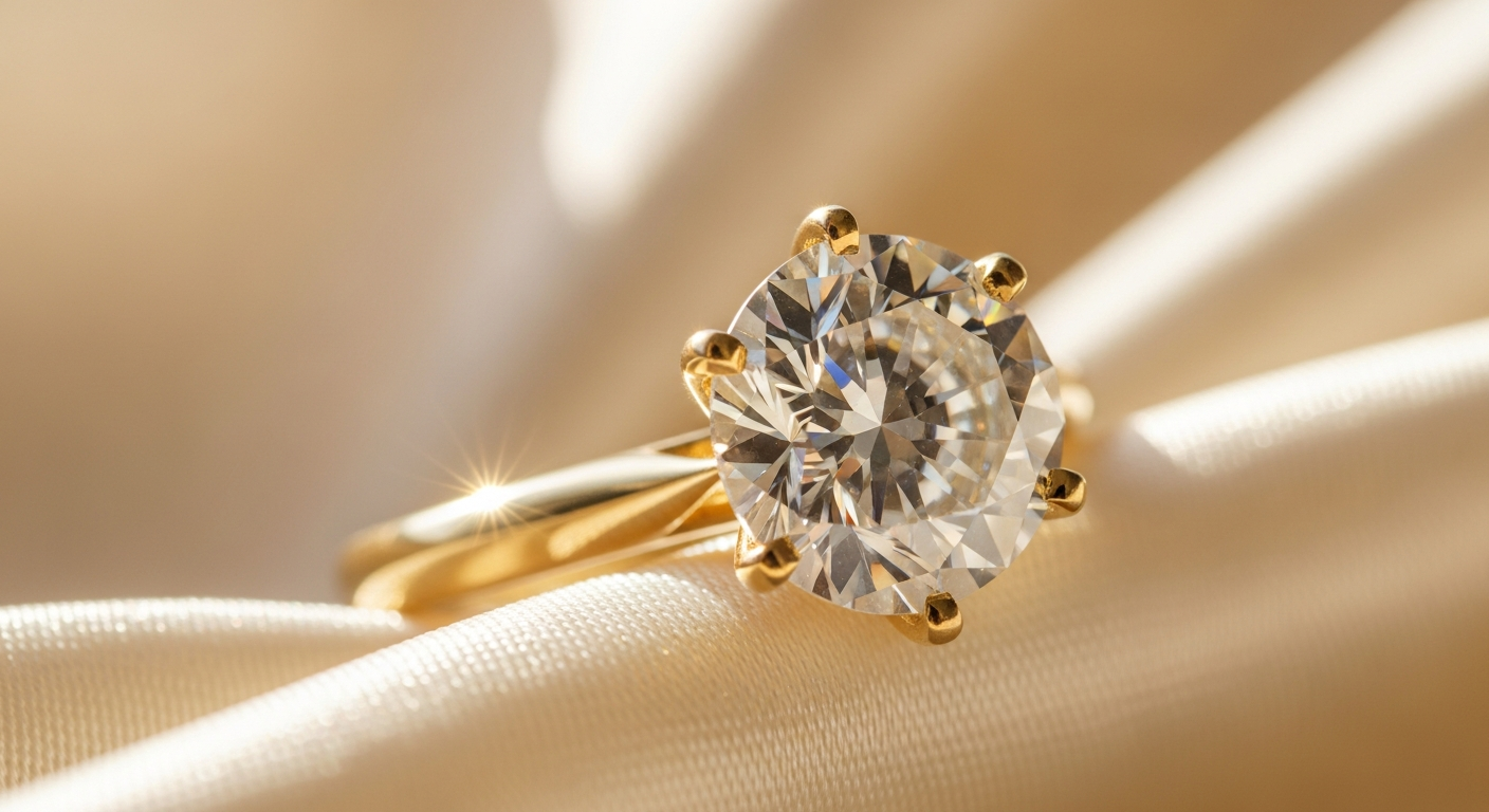 Vivara Classic Gold Solitaire Diamond Ring showcasing certified diamond and 18k gold craftsmanship