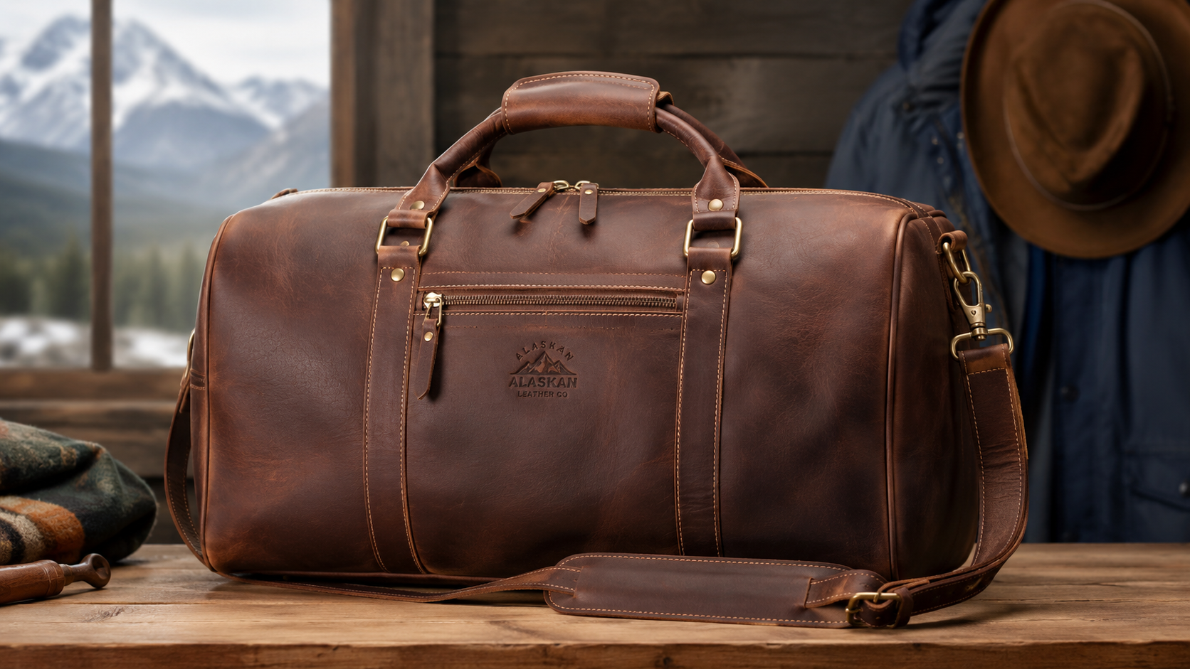 Kingston Leather Travel Duffle Bag