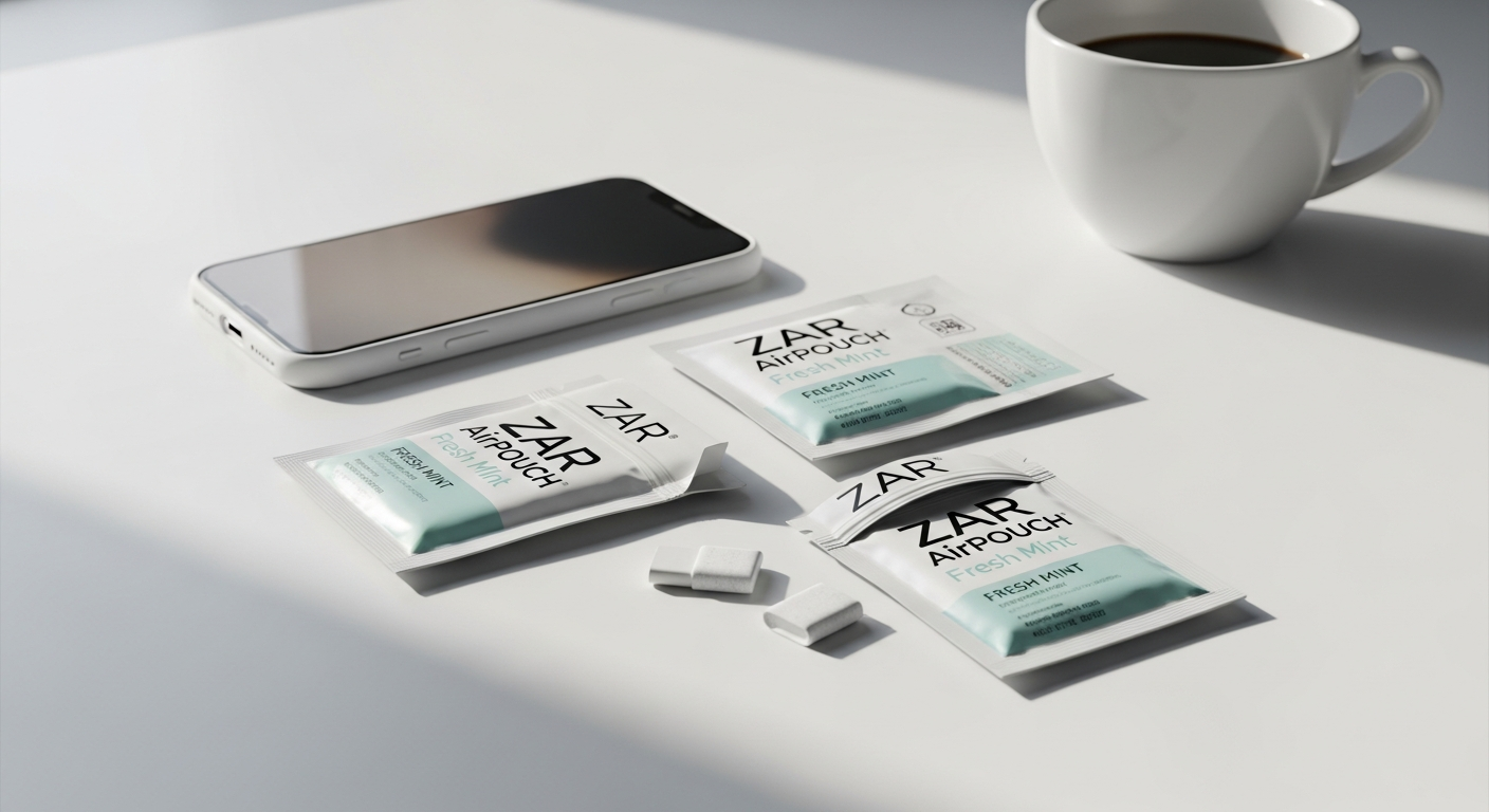Zar AirPouch Fresh Mint 6mg nicotine pouches in ultra-slim packaging displayed on white background