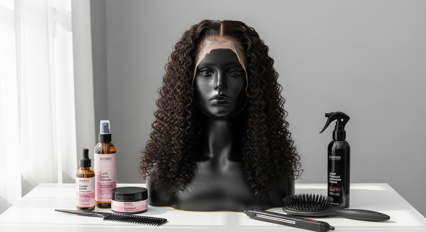 BGMgirl Burmese Curly Glueless Wig styled with voluminous spiral curls and pre-plucked hairline