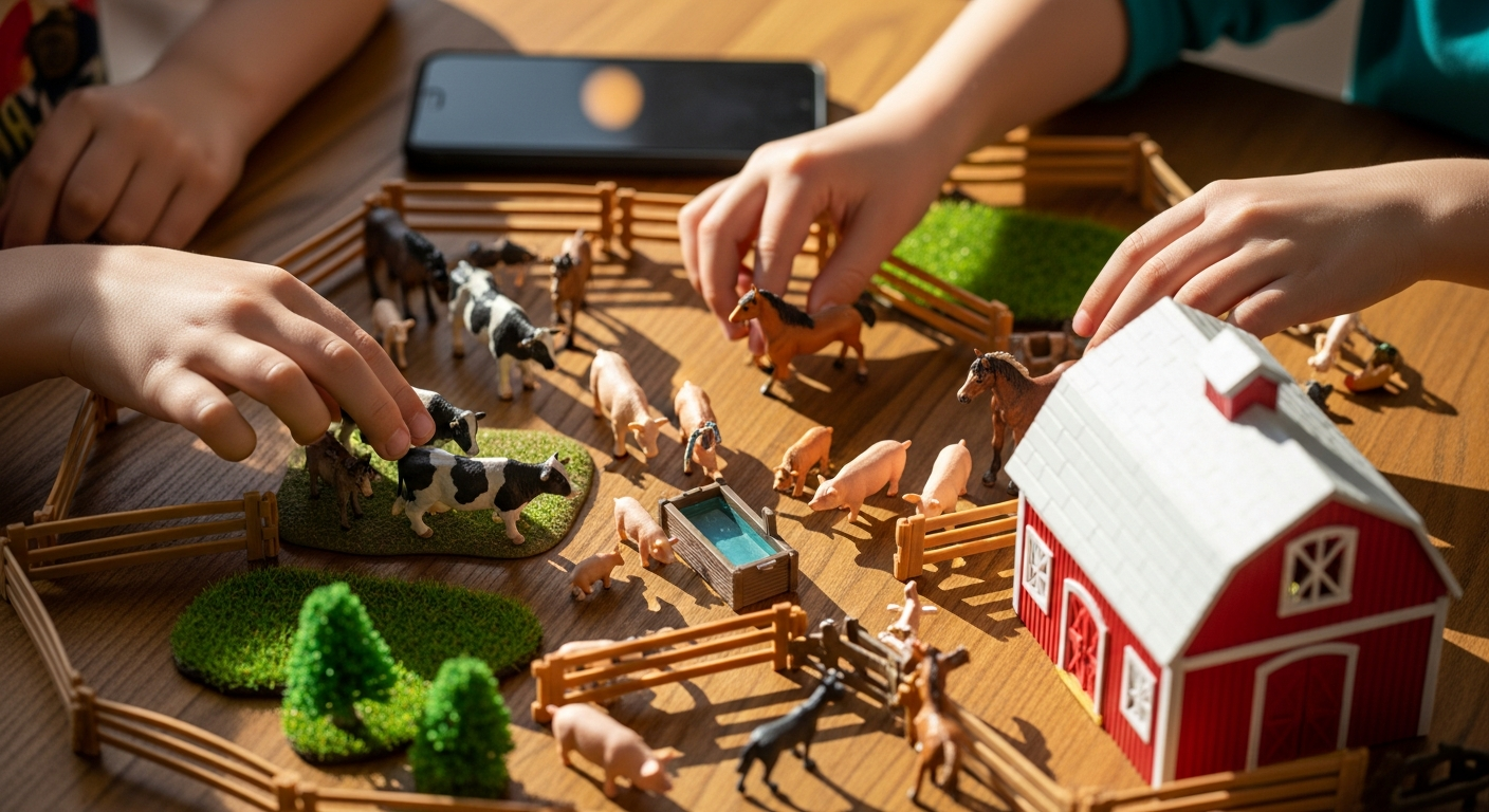 Schleich Farm World Large Farm Playset with hand-painted animals, barn structure, and interactive farm accessories