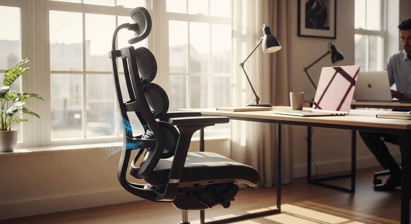 Sunaofe MORPH Edition Lumbar Auto-track Ergonomic Chair with mesh fabric and adjustable armrests for remote workers