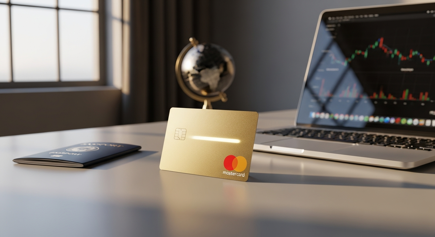 TF Bank Mastercard Gold credit card displayed with travel and cashback rewards icons