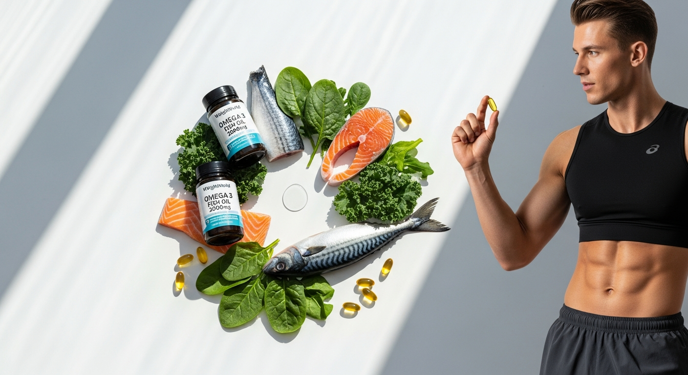 WeightWorld Omega 3 Fish Oil 2000mg capsules in amber bottle with wild-caught anchovy sourcing and reflux-free formula