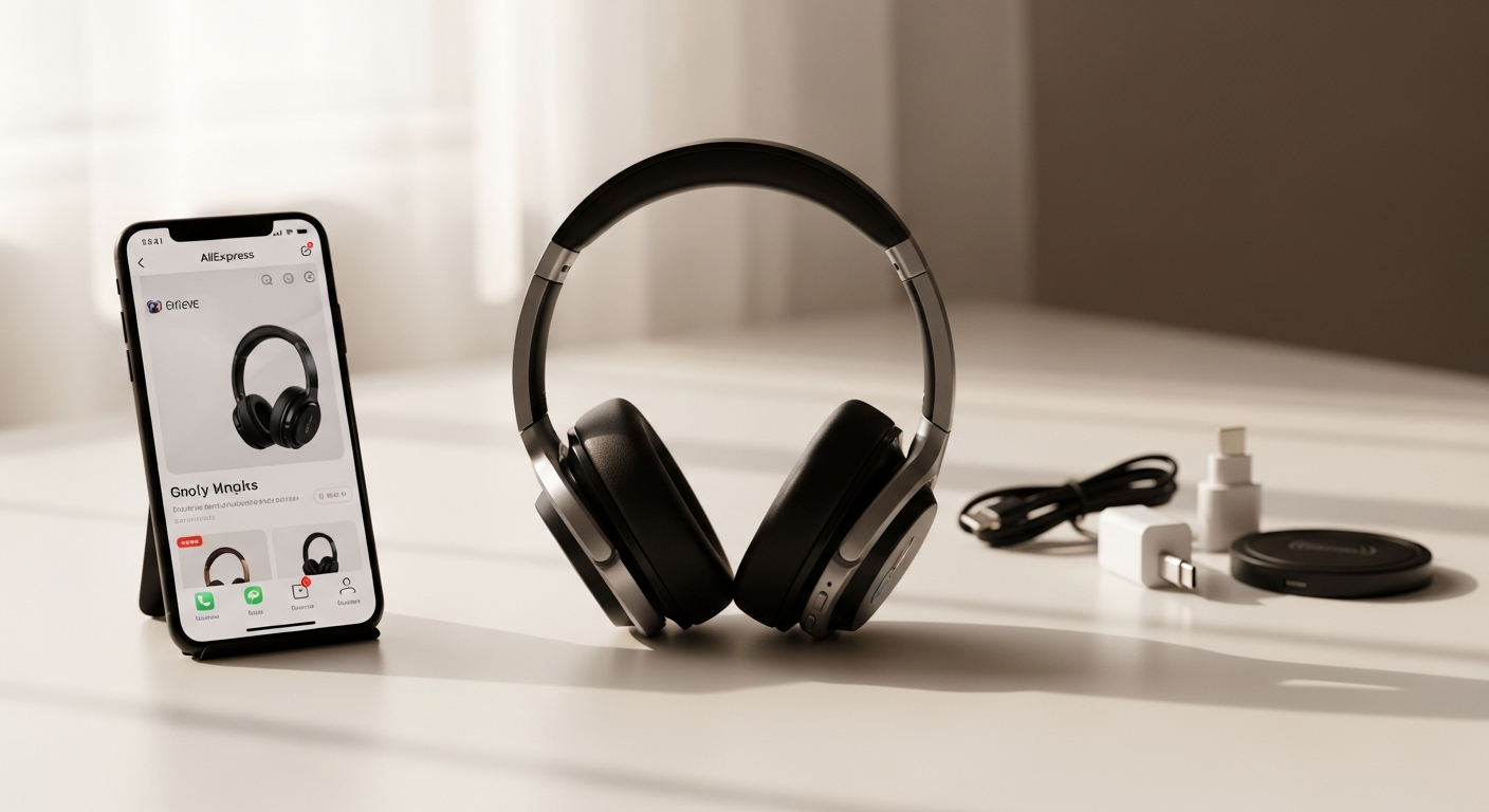 Wireless Bluetooth headphones displaying various styles and colors with modern technology features