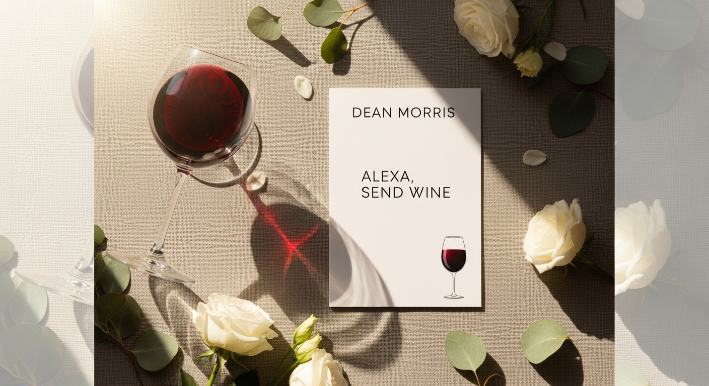 Dean Morris Alexa Send Wine humorous greeting card design