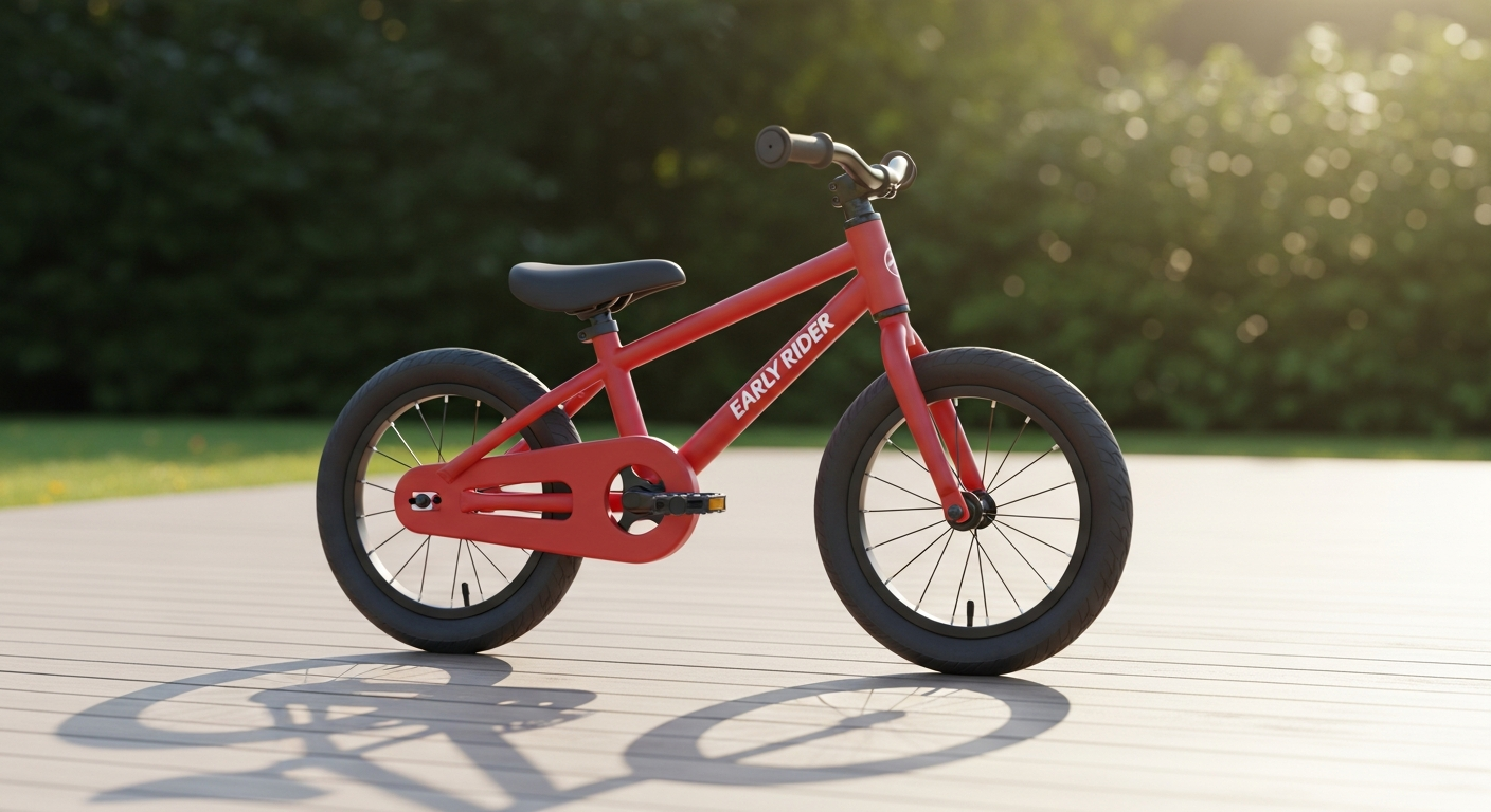 Early Rider Belter 14 pedal bike in gold color with belt drive system and lightweight aluminum frame