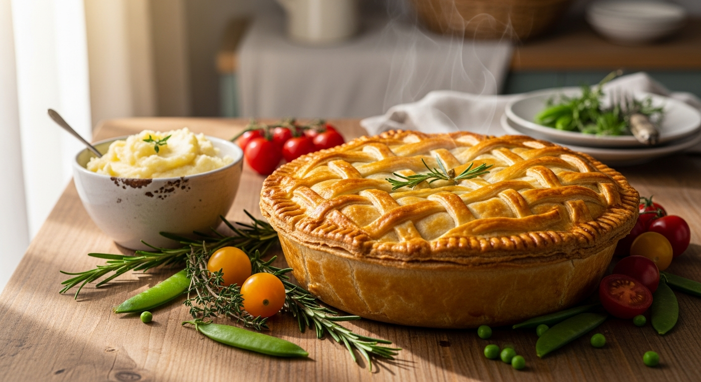 Field Doctor Potato Topped Chicken Pie frozen meal in packaging on white background