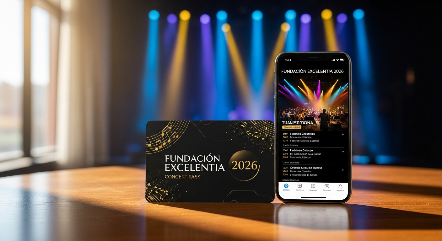 Fundación Excelentia concert hall with orchestra performing classical music on stage