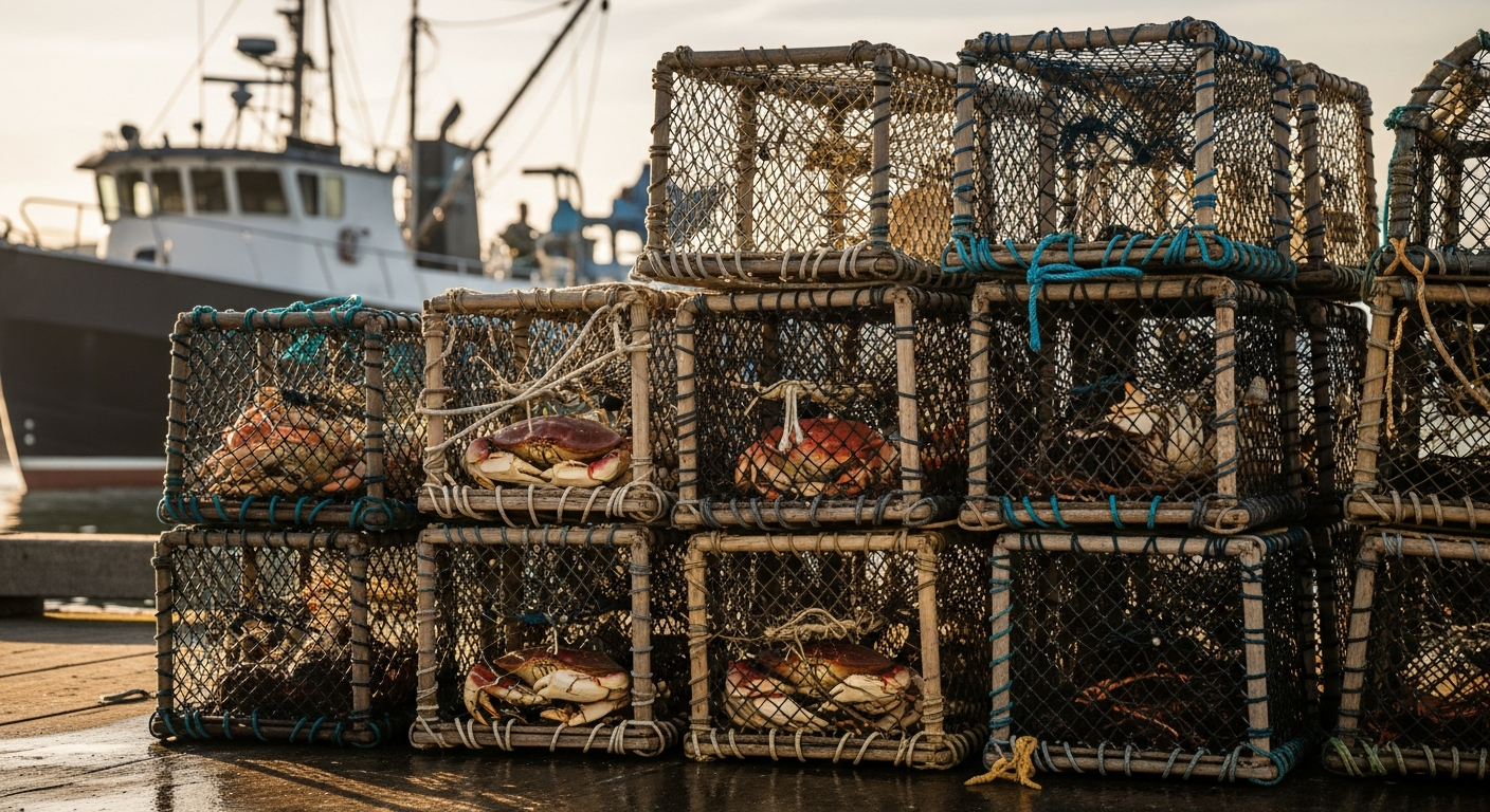 Professional commercial crab and lobster creels with soft nylon eye design for maximum catch yields