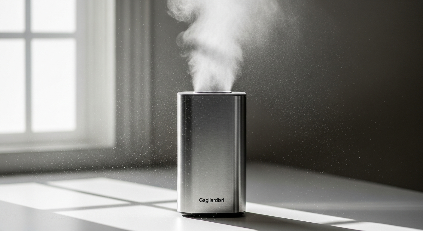 Gagliardisrl ultrasonic mist maker creating fine fog in greenhouse environment