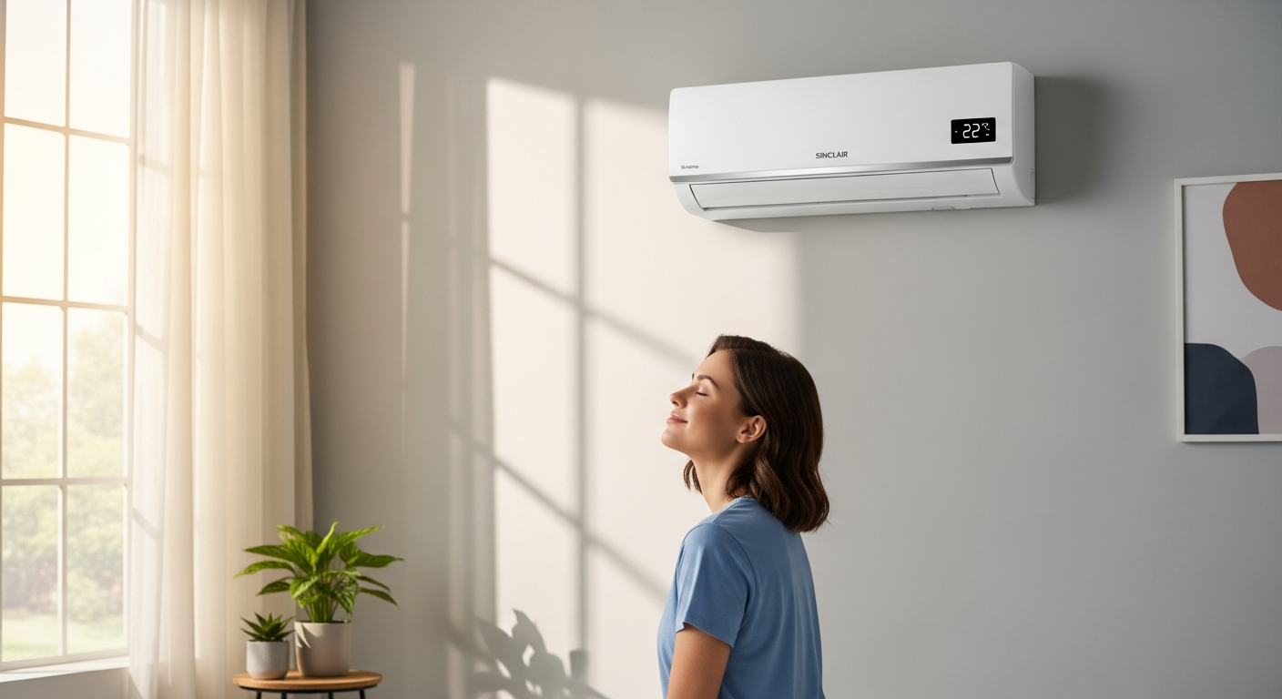 Sinclair 18000 BTU inverter air conditioner with cold plasma generator technology unit