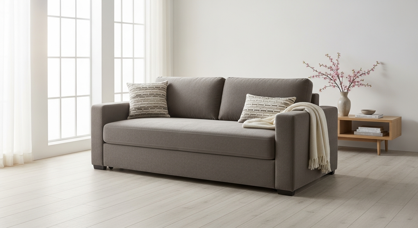 GreatBeanBags Luxury Chenille Sofa Bed in modern living room setting