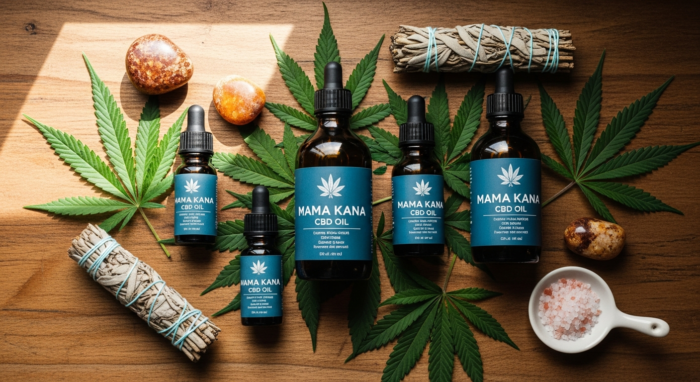 Mama Kana CBD Oil Discovery Pack with three 10ml bottles of CBD, CBG, and CBN oils