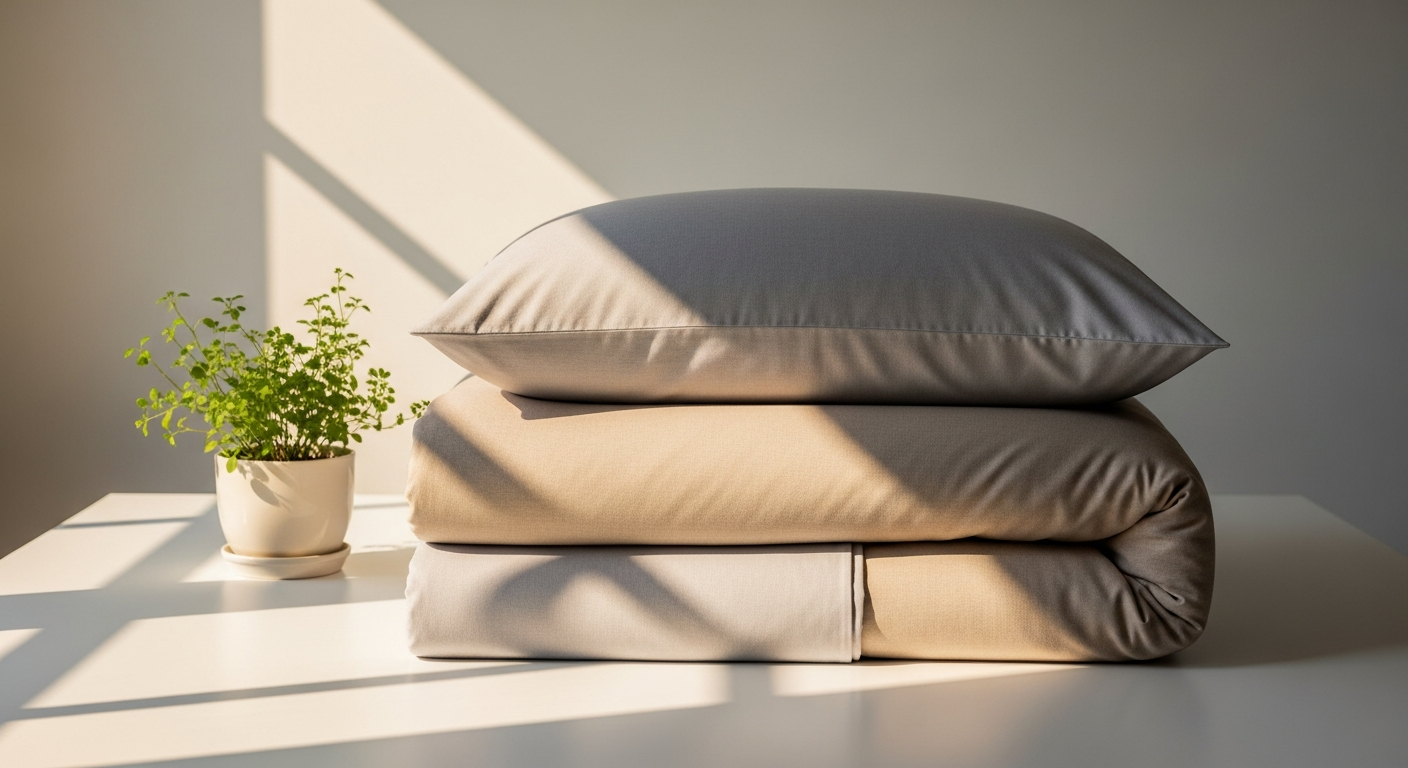 OHS Plain Dye Duvet Cover Sets in multiple colors displayed on beds