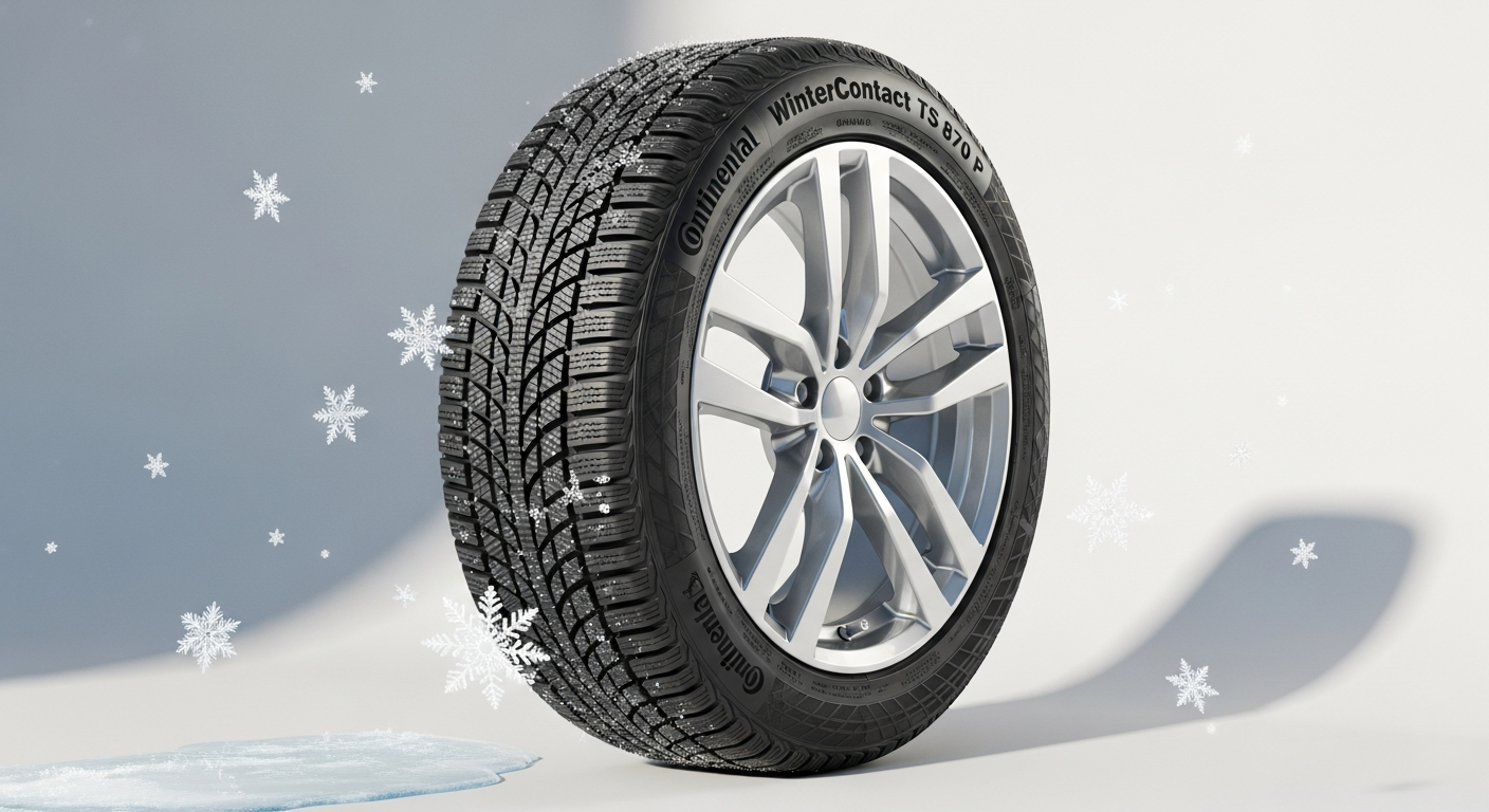 Continental WinterContact TS 870 P winter tire on snowy mountain road with SUV
