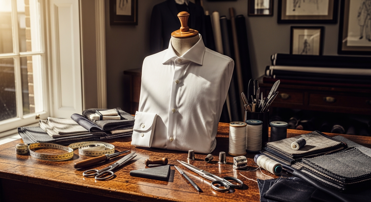 Savile Row Company men's formal shirts displaying classic tailoring and premium fabric quality