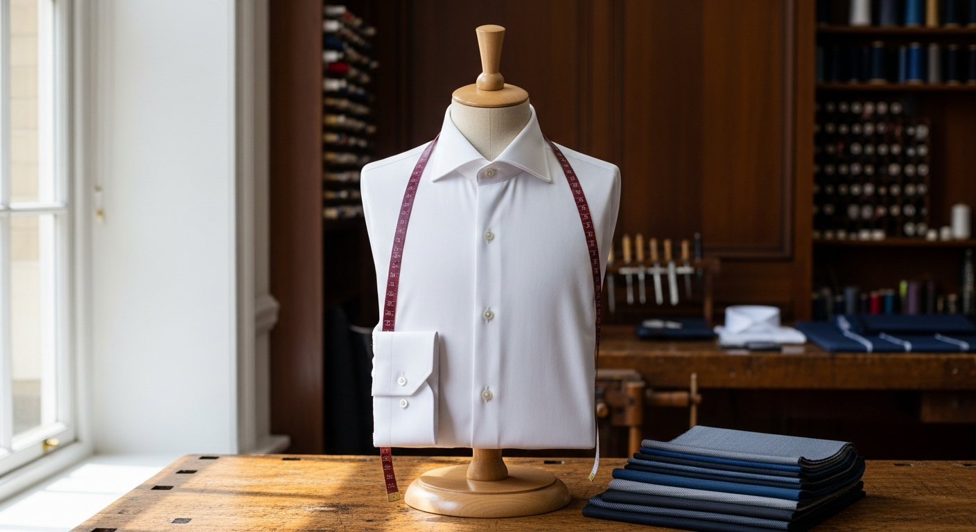 Professional man wearing Savile Row classic formal dress shirt