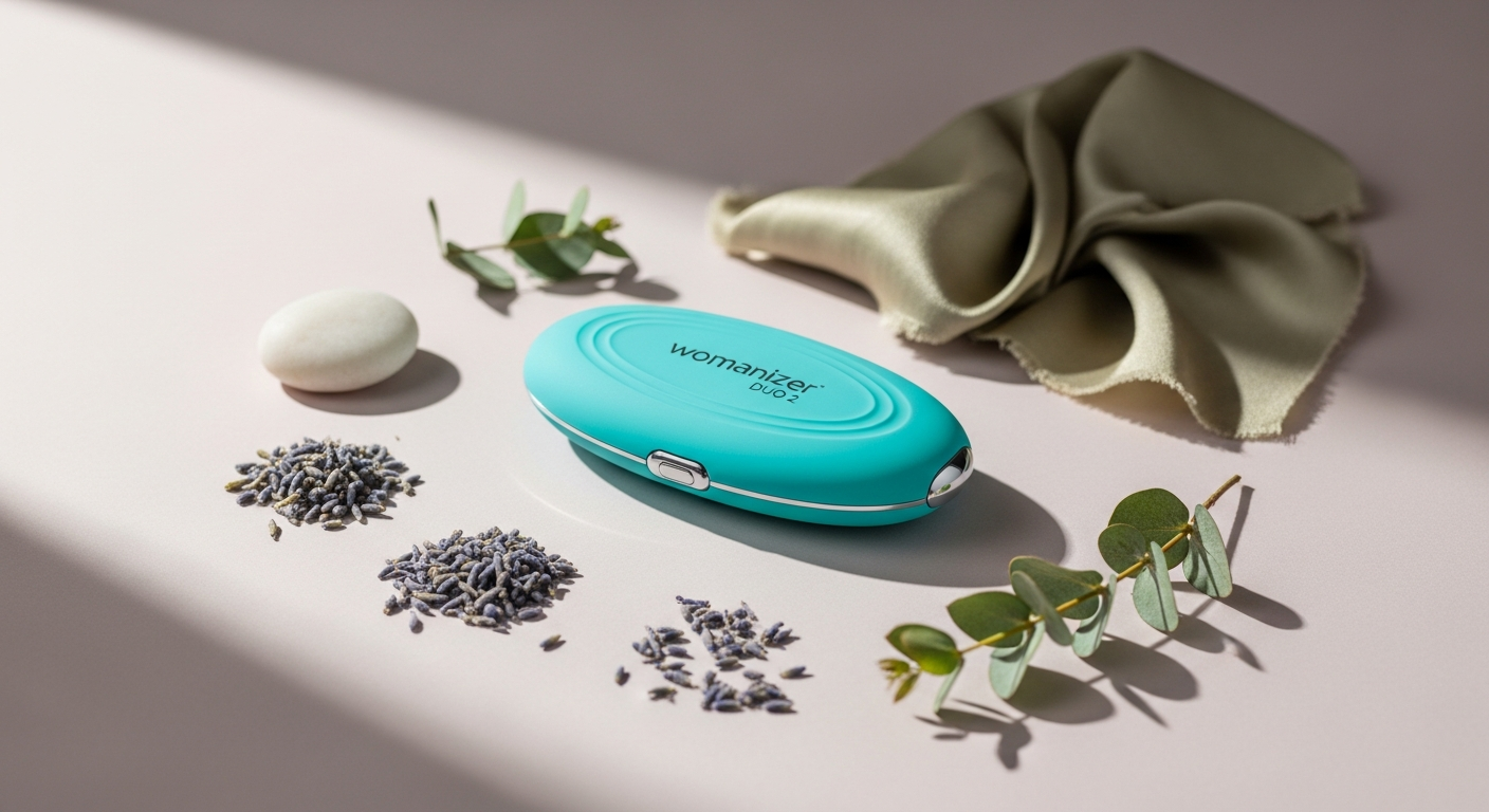 Womanizer Duo 2 Turquoise dual-action vibrator with Pleasure Air Technology displayed on white background