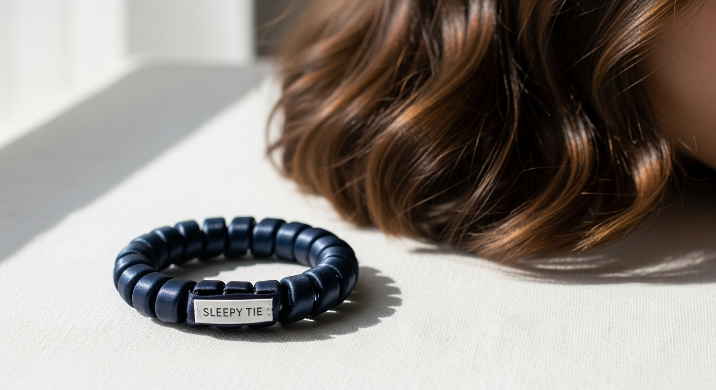 The Original Sleepy Tie heatless blowout preserver with patented double-scrunchie design